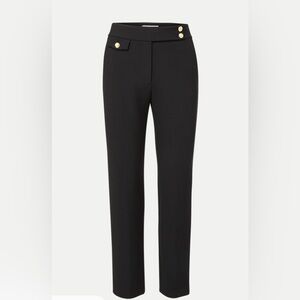 Veronica Beard Renzo Crest Button Black/Gold Buttons Dress Pants Size 6